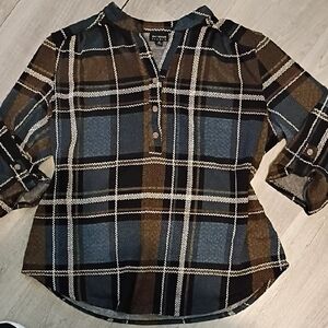 Plaid Button-Up Shirt